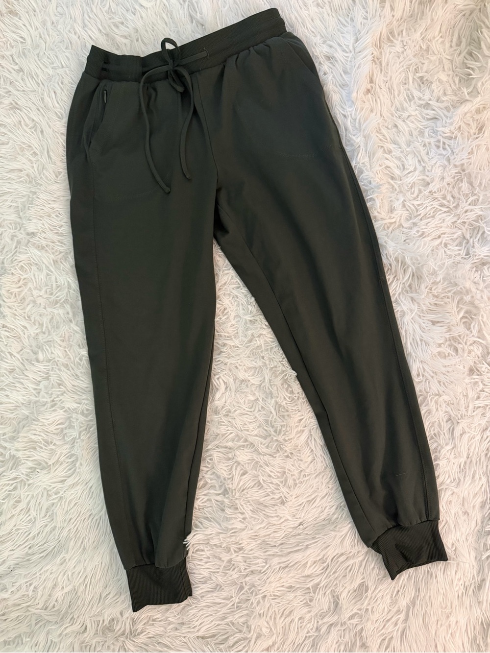 Rachel Zoe Dark Olive Green Jogger Pants Soft Stretchy Ankle Cuff Size M
